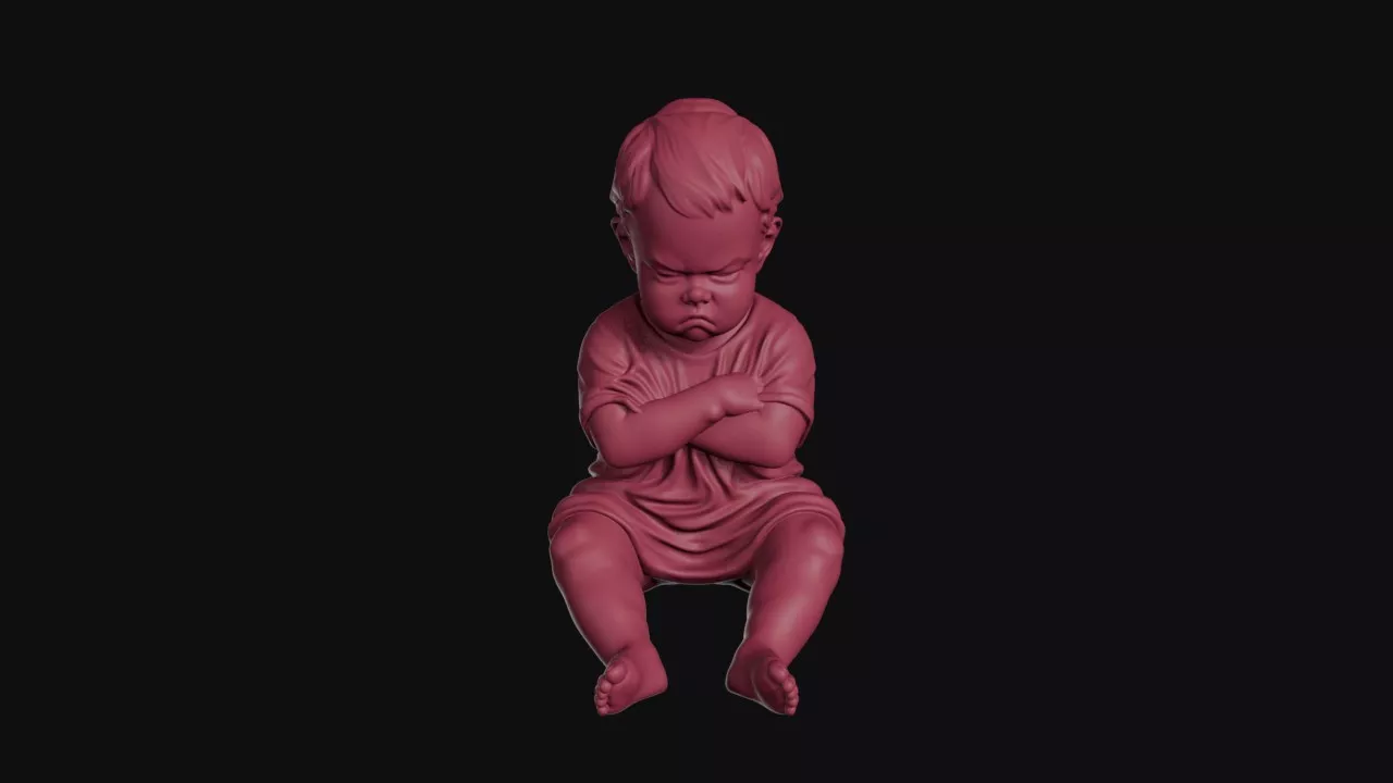 Angry Baby Figurine 3D print model