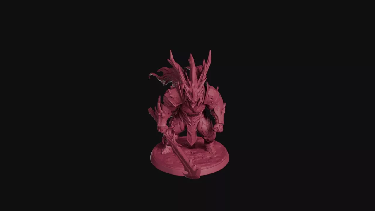 Abyss Warlord Demon Knight Miniature 3D print model