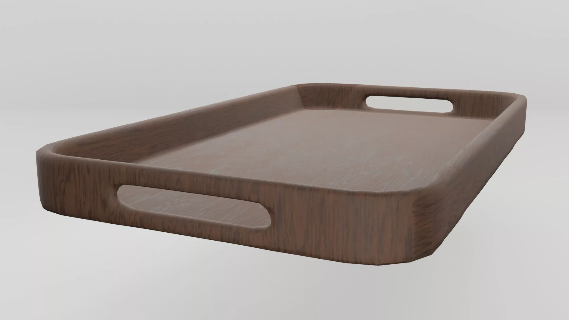 Wooden serving tray Low-poly 3D model