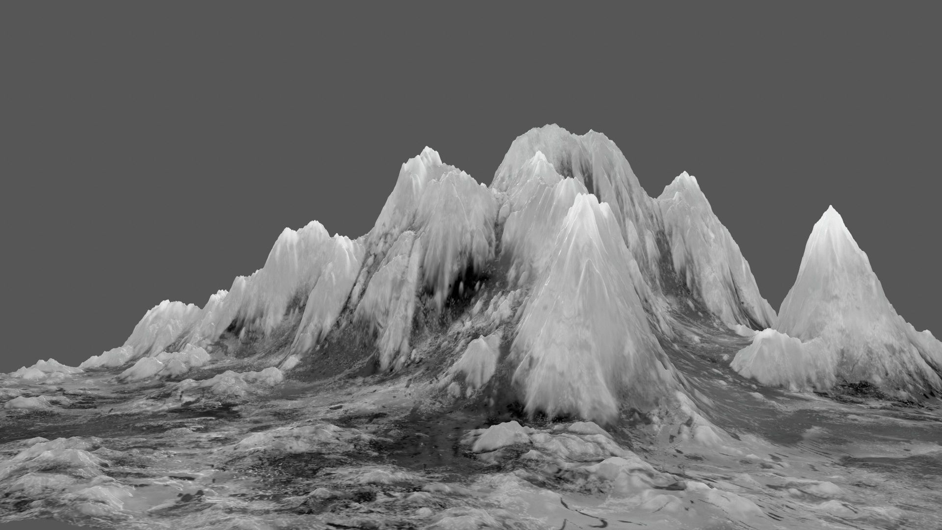 ice mountain Low-poly 3D model_7