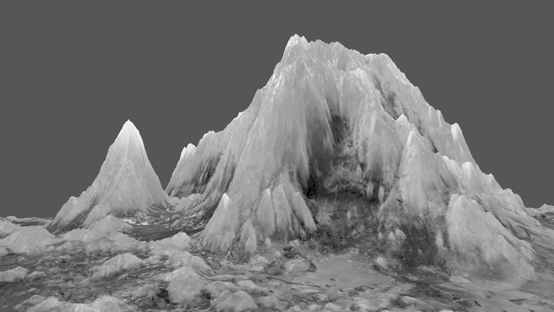 ice mountain Low-poly 3D model_4