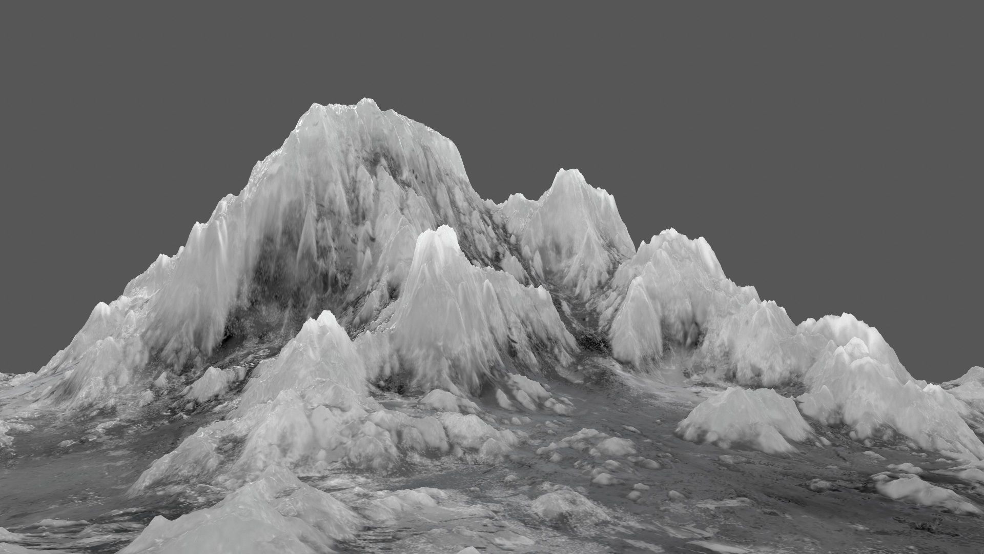 ice mountain Low-poly 3D model_1