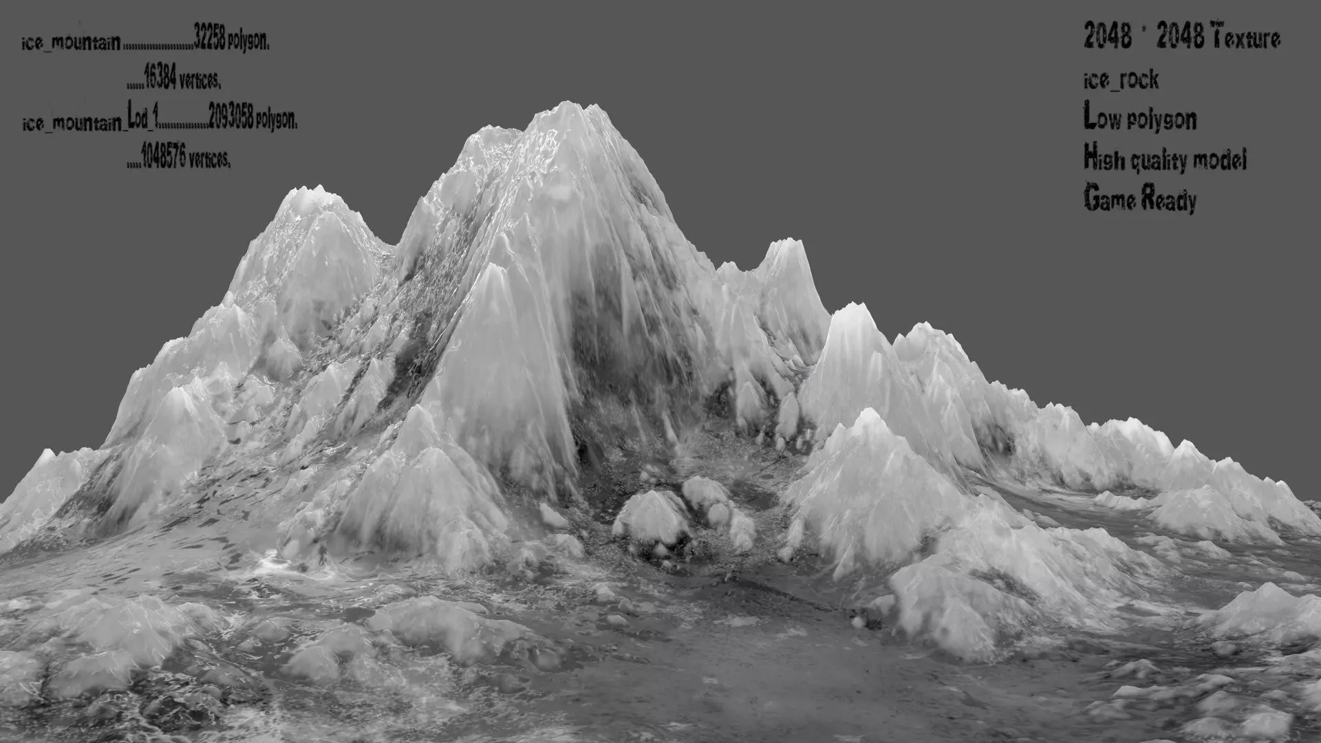 ice mountain Low-poly 3D model_0