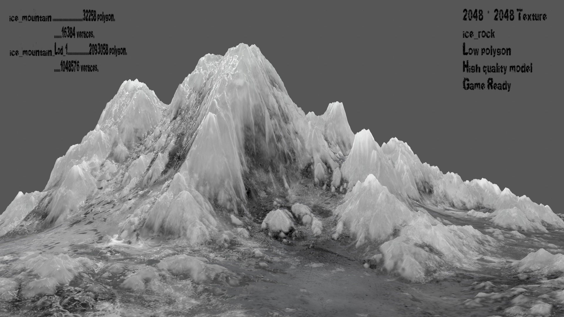 ice mountain Low-poly 3D model