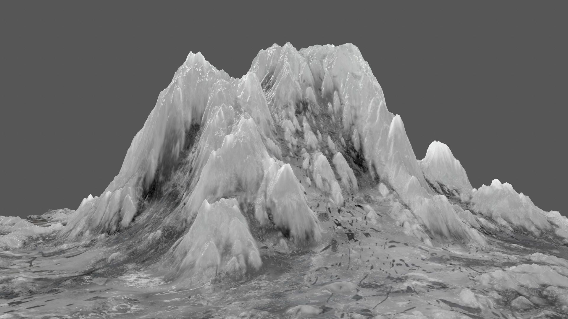 ice mountain Low-poly 3D model_2