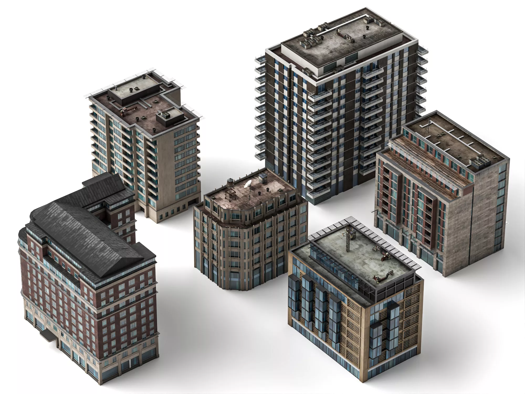 Modern City Buildings 3D model