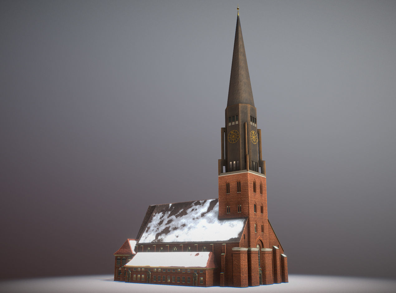Hamburg StJacobi Kirche Low-poly 3D model_5