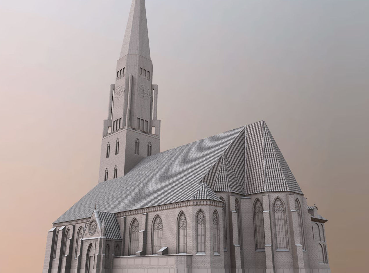 Hamburg StJacobi Kirche Low-poly 3D model_18