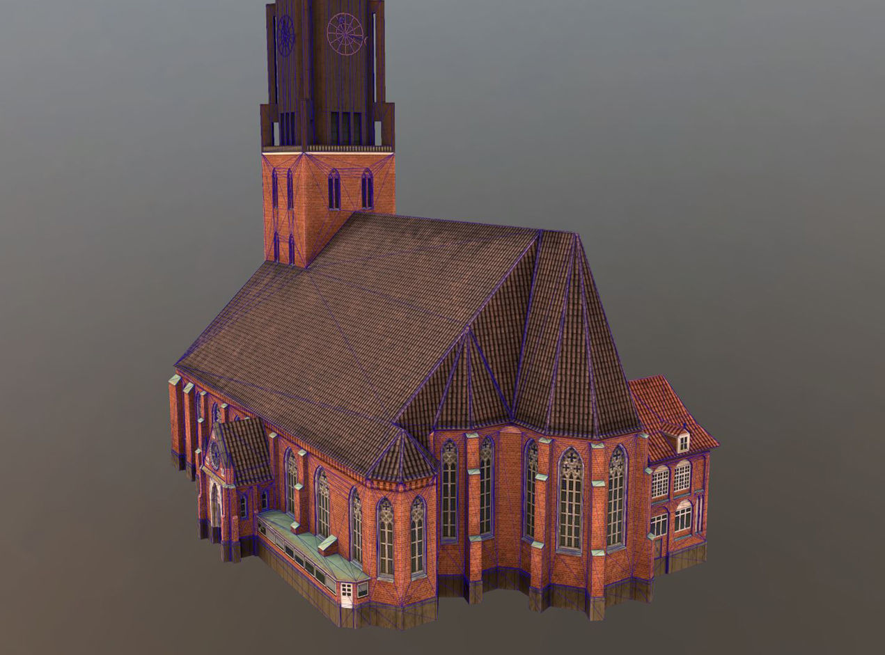 Hamburg StJacobi Kirche Low-poly 3D model_11