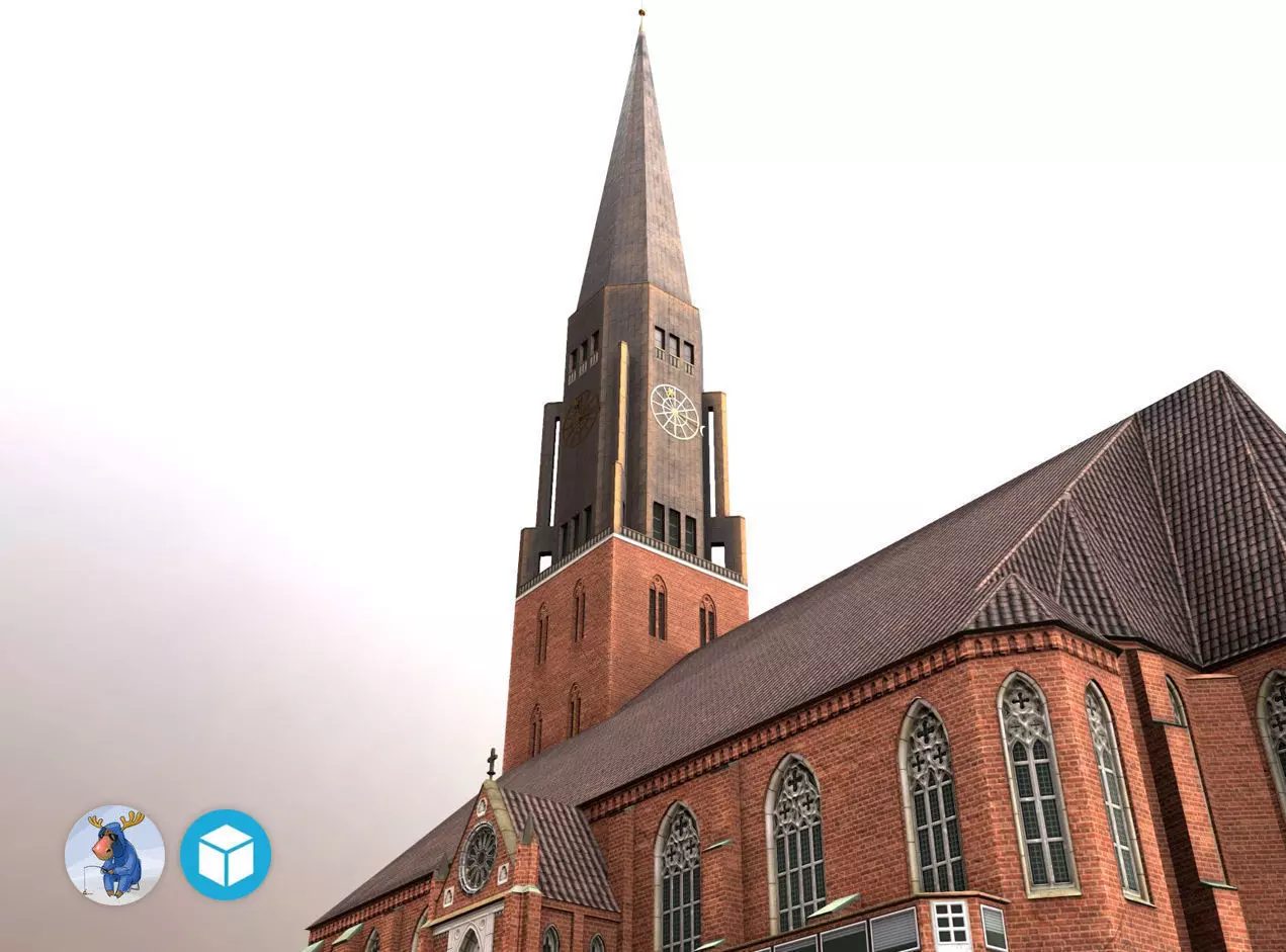 Hamburg StJacobi Kirche Low-poly 3D model_0