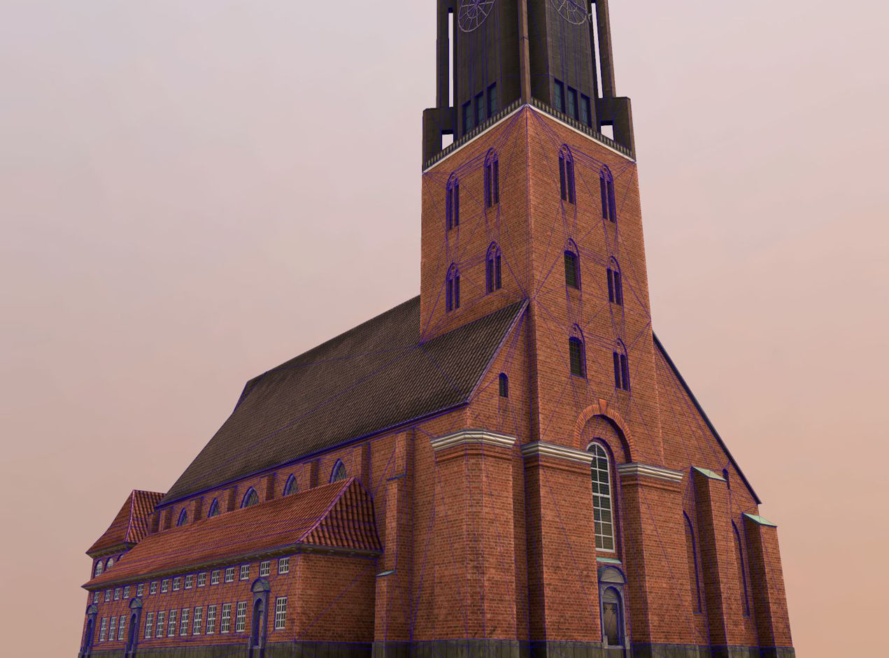 Hamburg StJacobi Kirche Low-poly 3D model_12