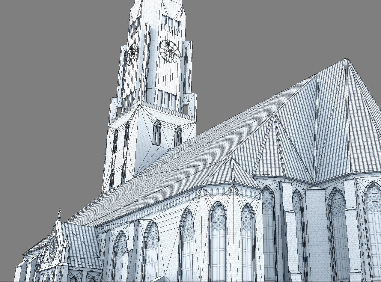 Hamburg StJacobi Kirche Low-poly 3D model_7