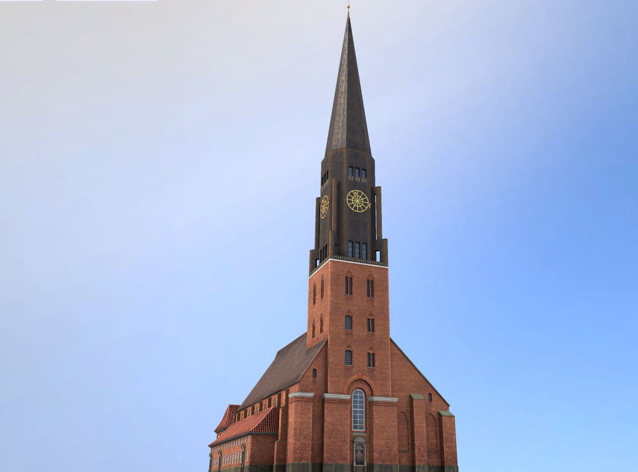 Hamburg StJacobi Kirche Low-poly 3D model_2