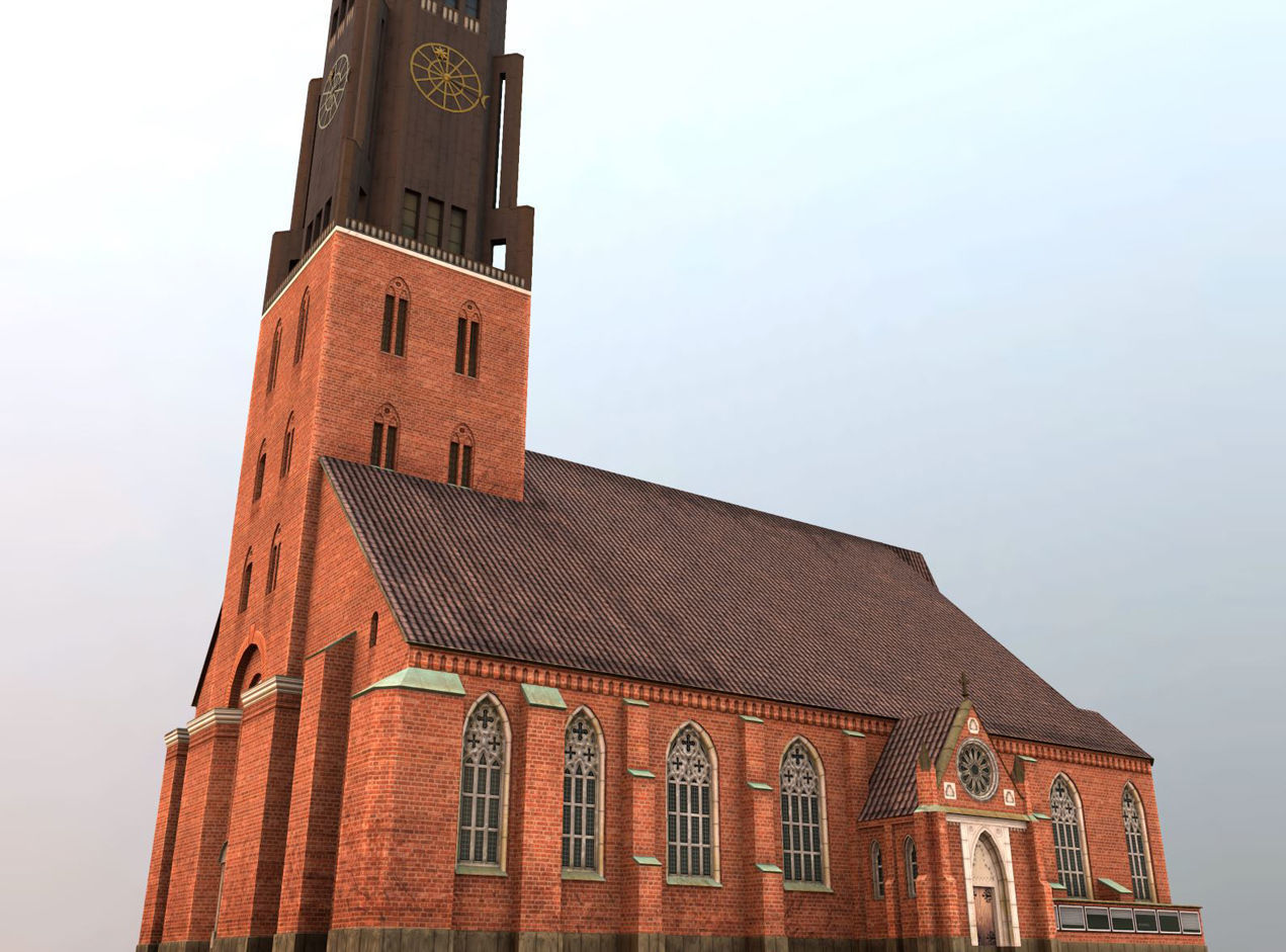 Hamburg StJacobi Kirche Low-poly 3D model_4