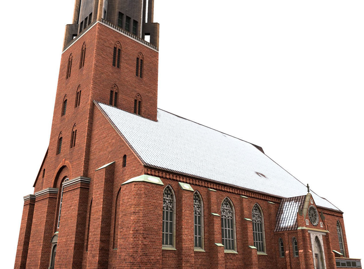 Hamburg StJacobi Kirche Low-poly 3D model_1