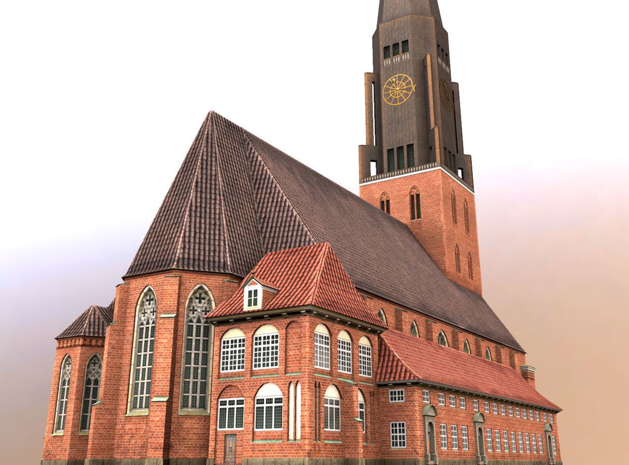 Hamburg StJacobi Kirche Low-poly 3D model_3