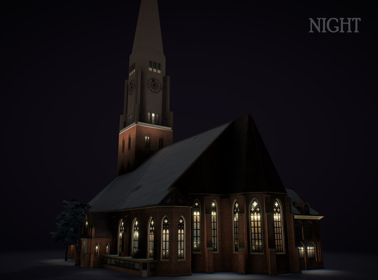 Hamburg StJacobi Kirche Low-poly 3D model_10