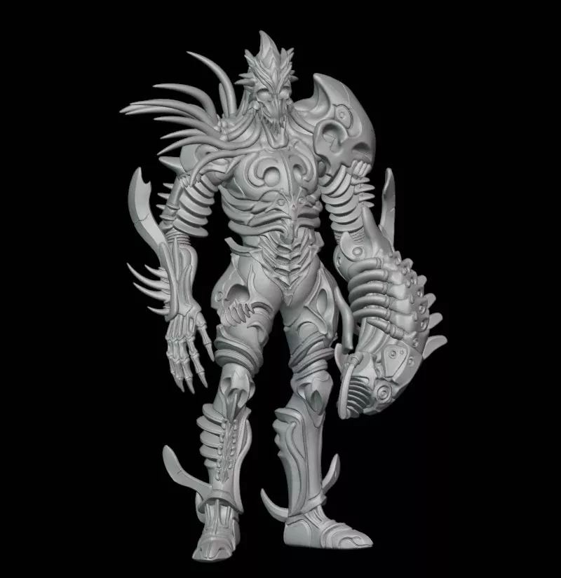 Dark Fantasy Armored Character Printable STL 3D print model