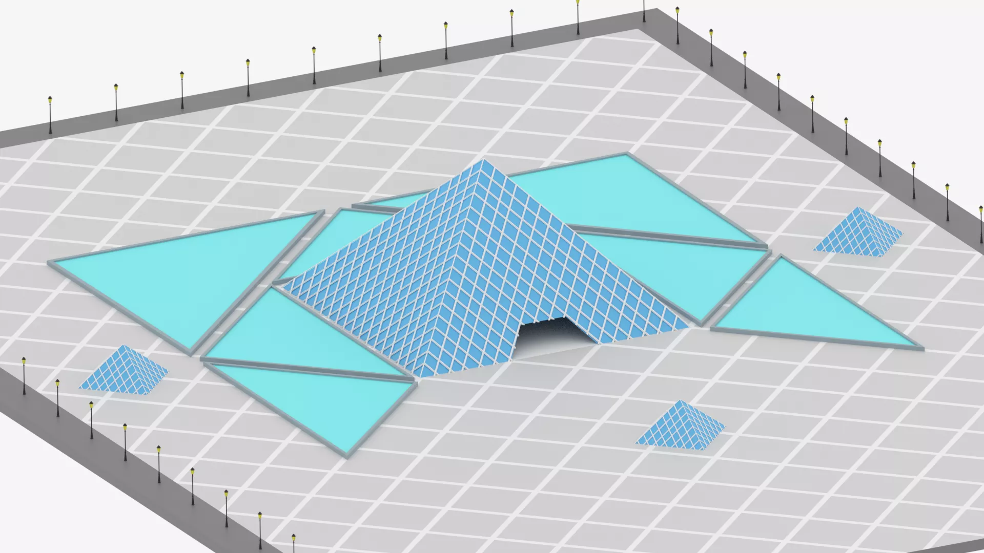 Louvre Museum Pyramid Paris 3D model