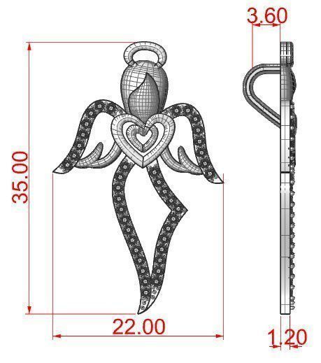 Pendant Angel 3D print model_8