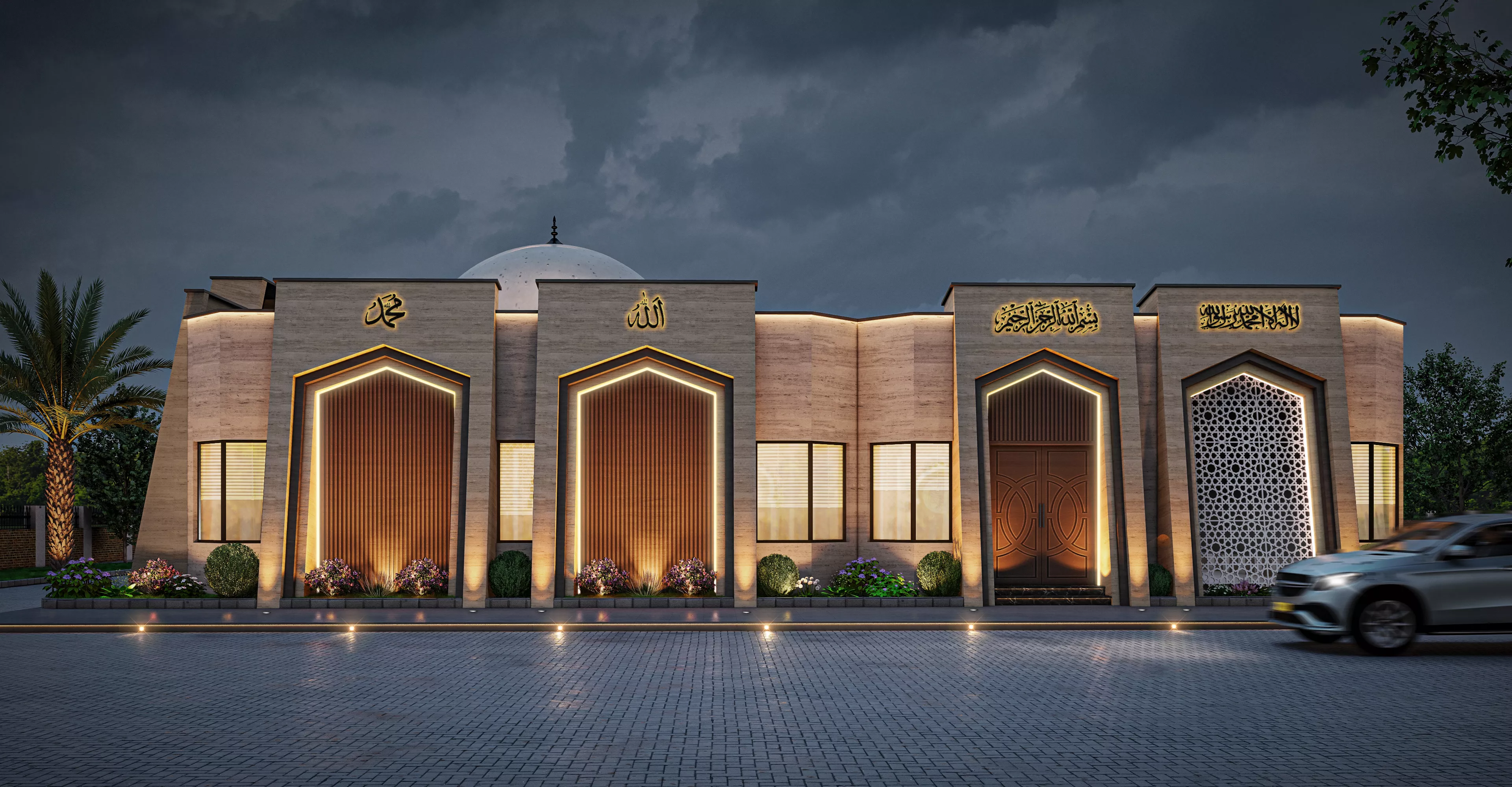 Modern Mosque Exterior 3D Model 3D model