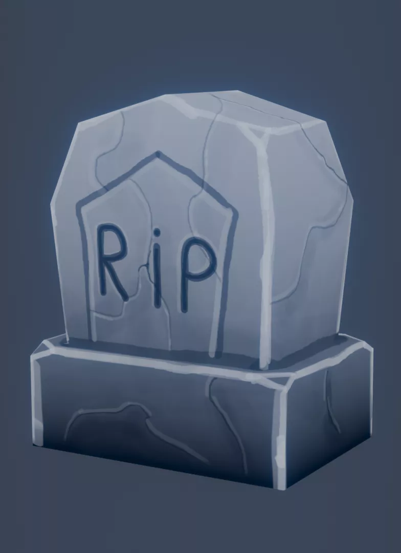 Simple stylized gravestones with handpaint texture Low-poly 3D model