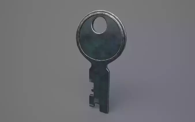 Steel Key Oxidized - PBR Low-poly 3D model