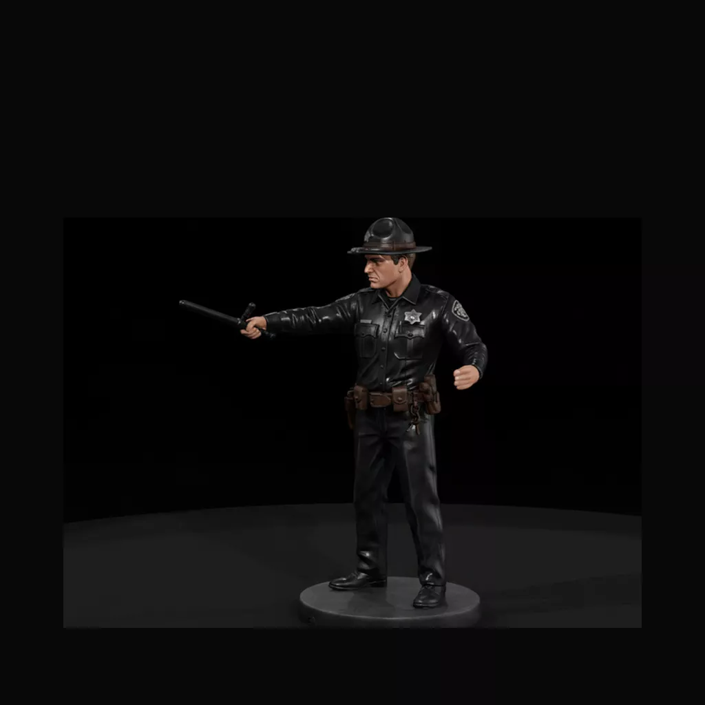 State Trooper Directing with Baton 3D print model