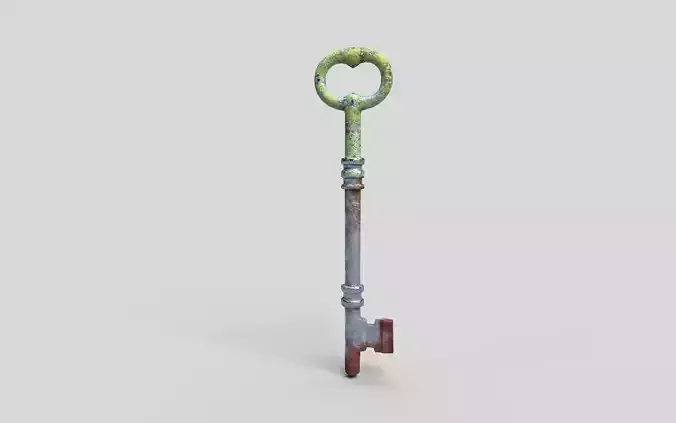 Mossy Key - PBR Low-poly 3D model