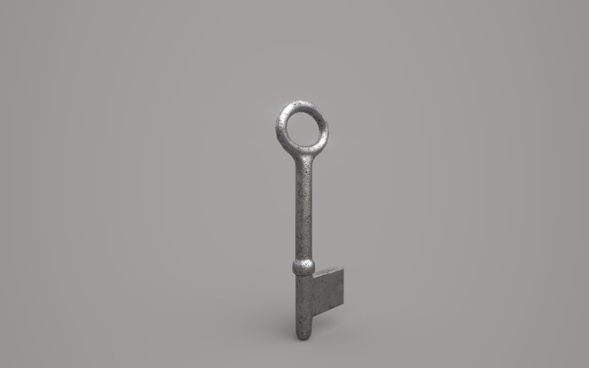 Steel Key - PBR Low-poly 3D model_1