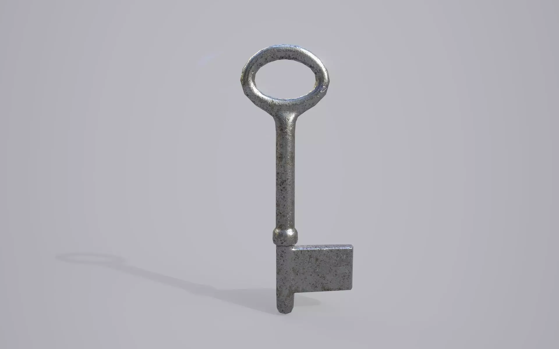 Steel Key - PBR Low-poly 3D model_0