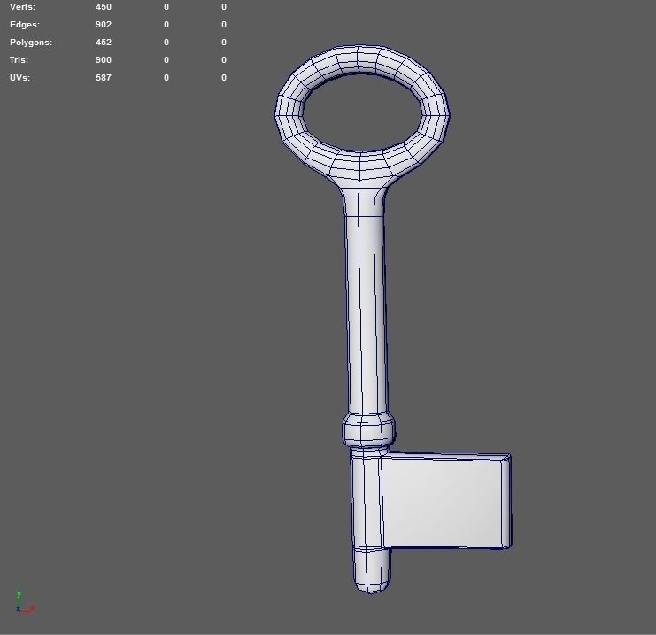 Steel Key - PBR Low-poly 3D model_5