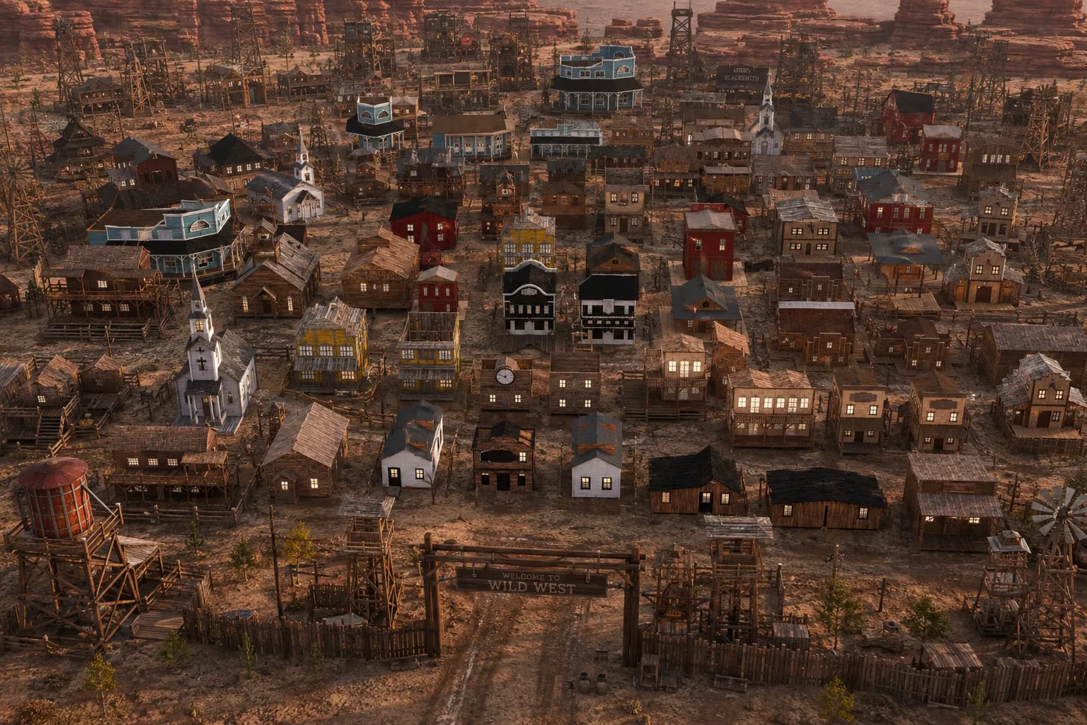 Wild West Frontier Buildings Kitbash Pack 3D model