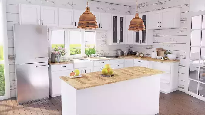 Vray and UE4 Shake Style Cabinets - 16 modular models Low-poly 3D model