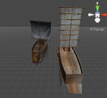 old samurai battle ship and old korea battle ship unity 3d Low-poly 3D model_3