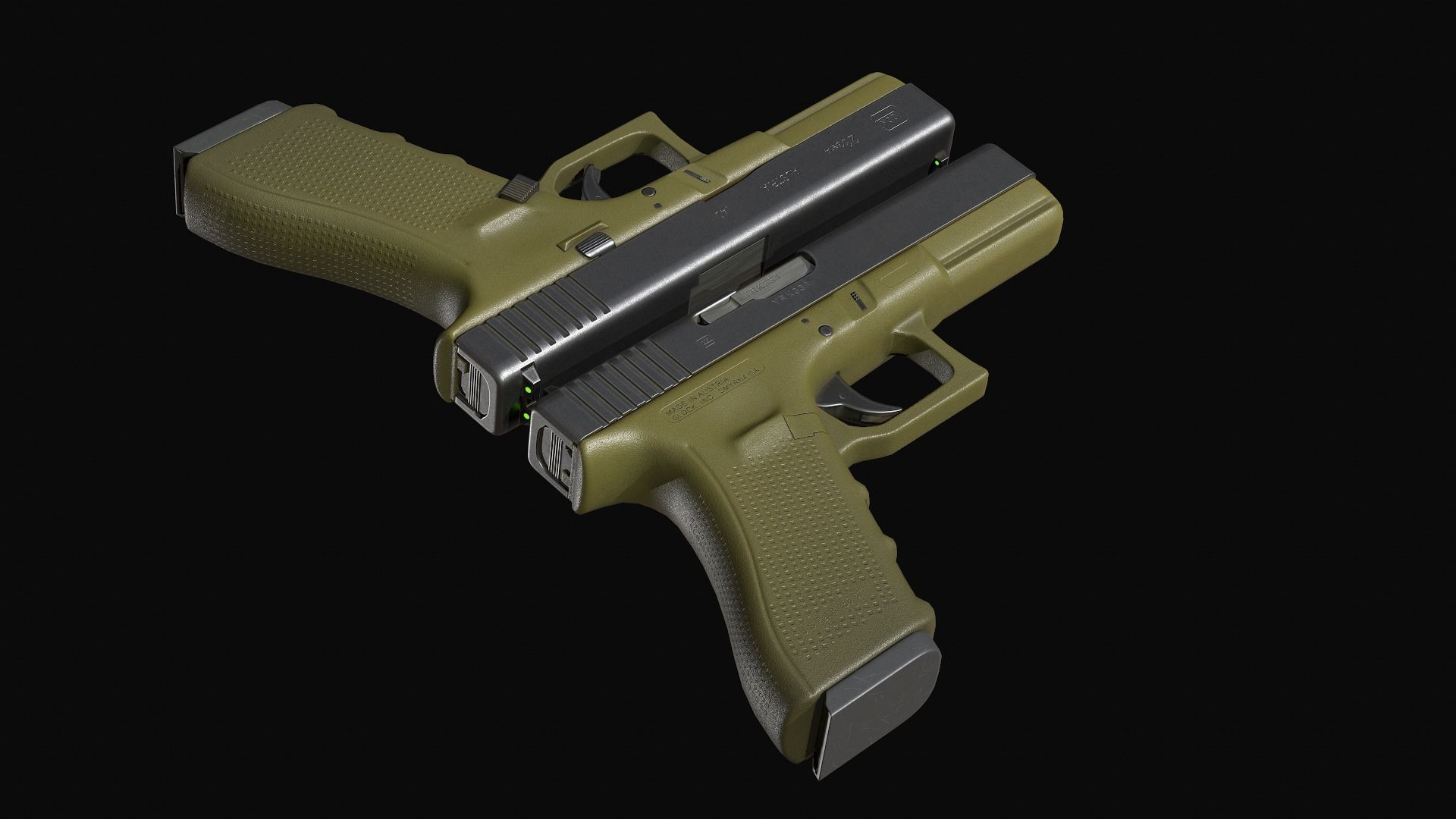 Glock 17 Low-poly 3D model_11
