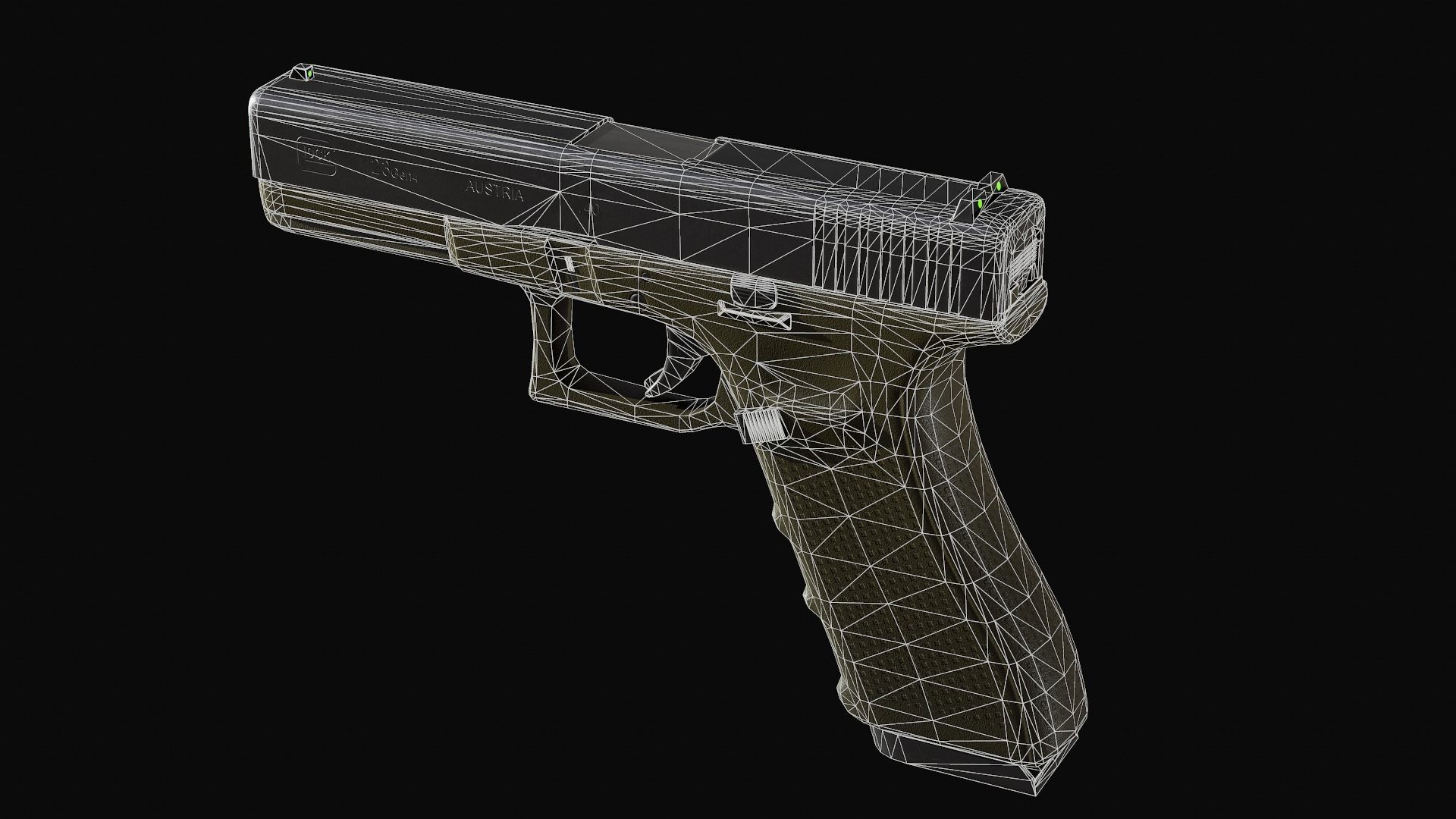 Glock 17 Low-poly 3D model_7