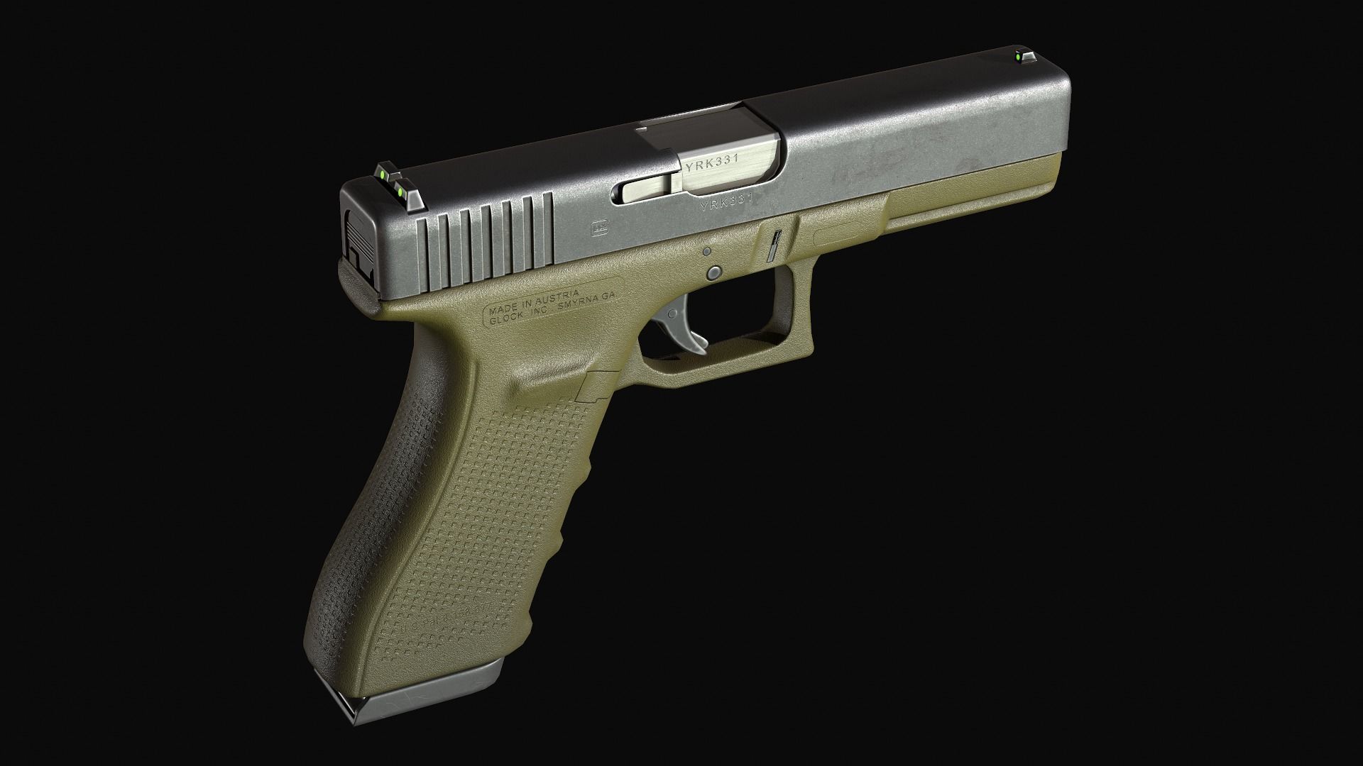 Glock 17 Low-poly 3D model_5