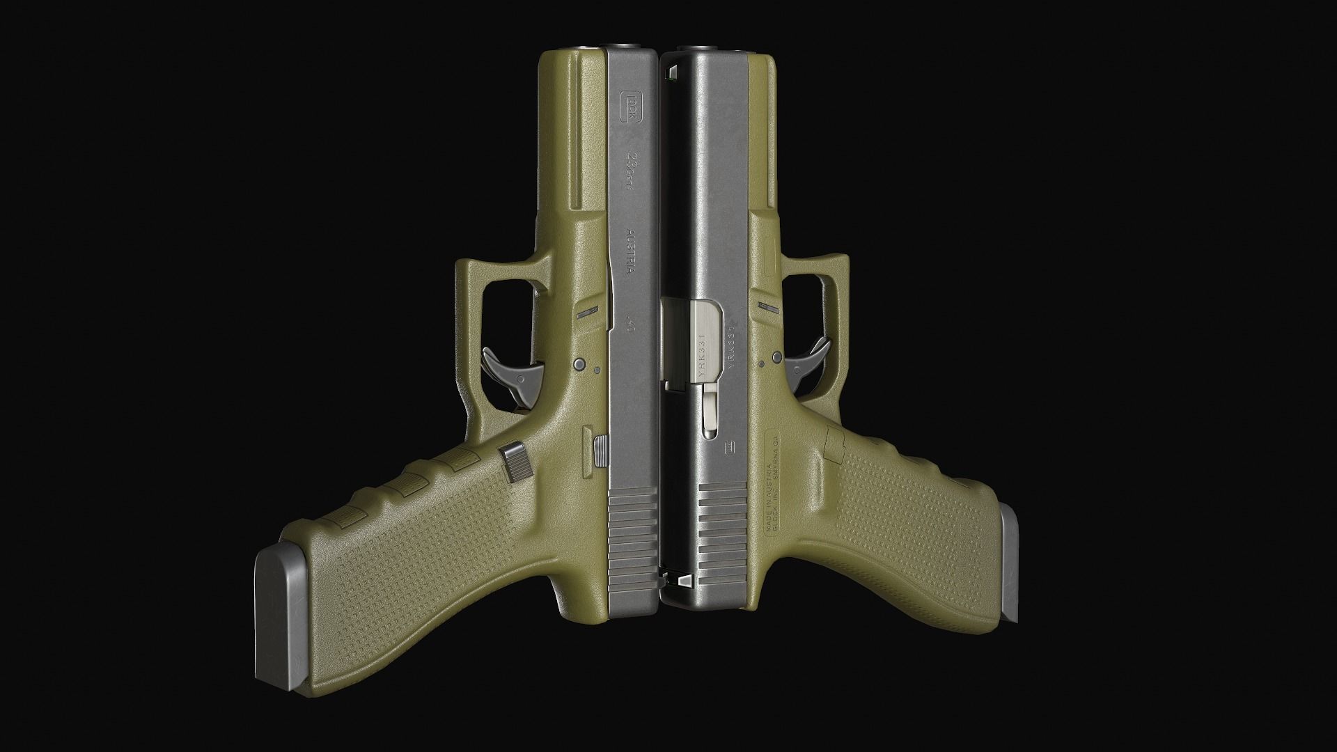 Glock 17 Low-poly 3D model_9