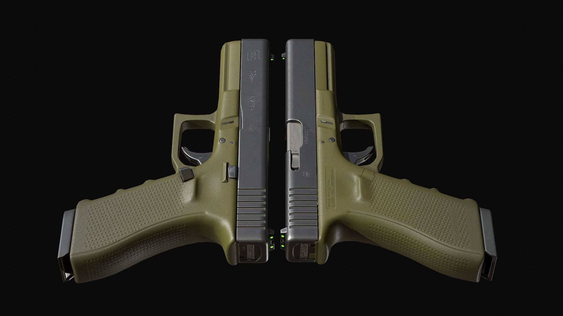 Glock 17 Low-poly 3D model_10