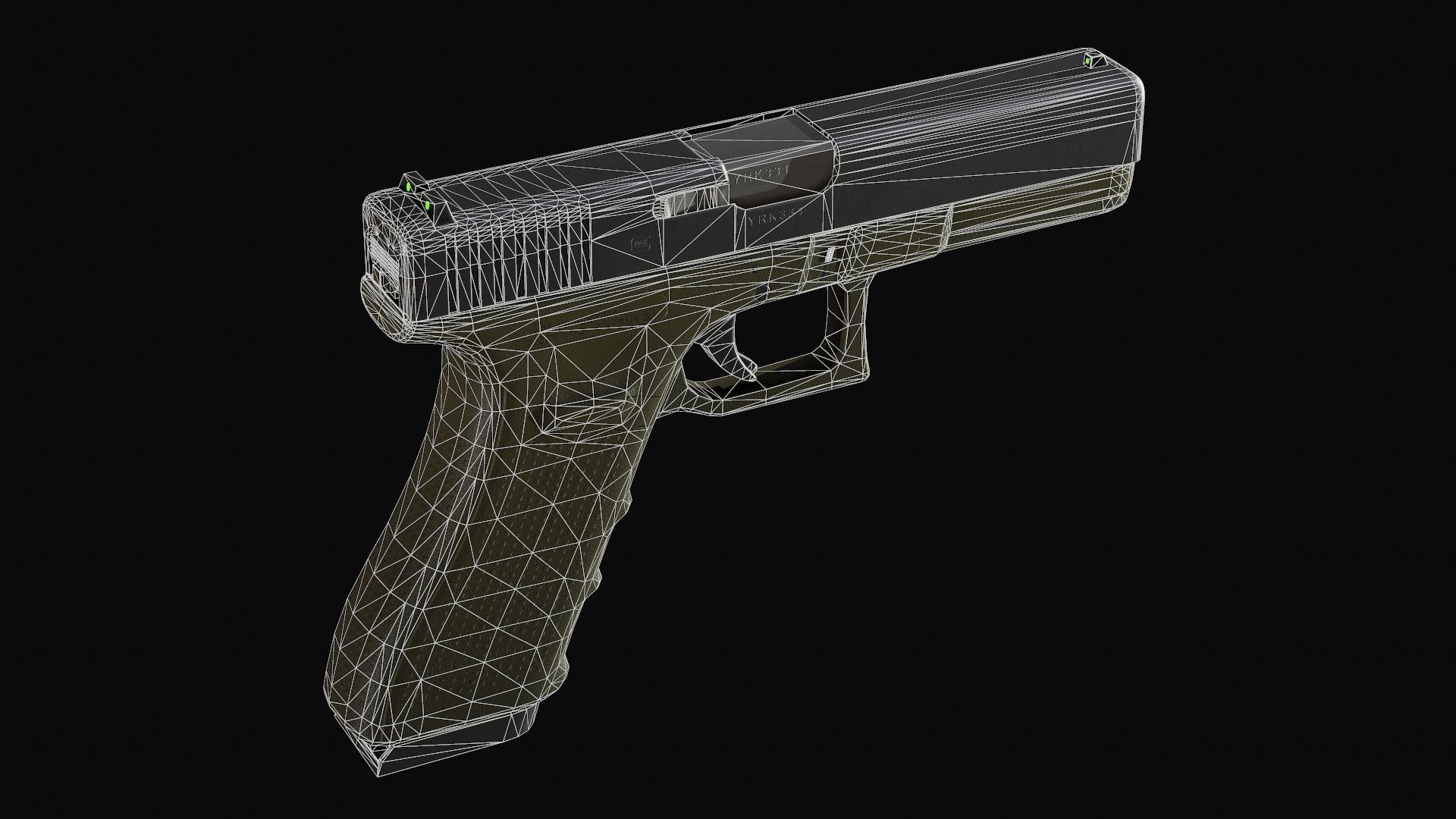 Glock 17 Low-poly 3D model_6