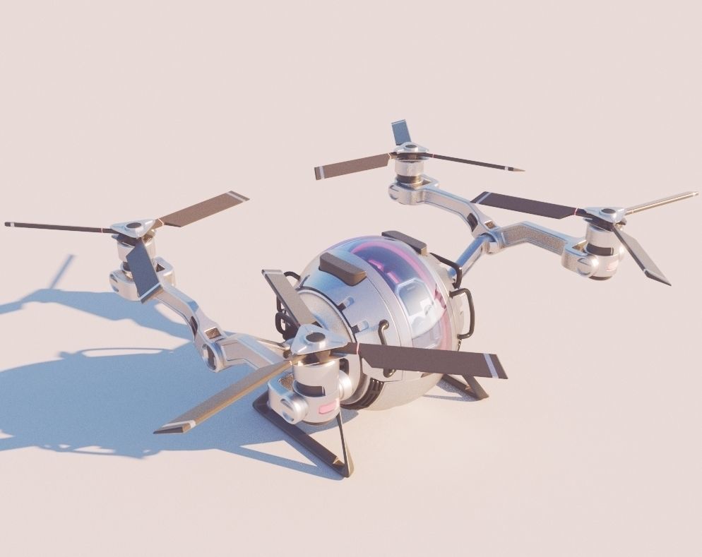 Cargo QuadCopter sci fi 3d model vray 3D model_1