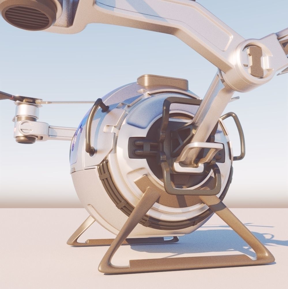 Cargo QuadCopter sci fi 3d model vray 3D model_2