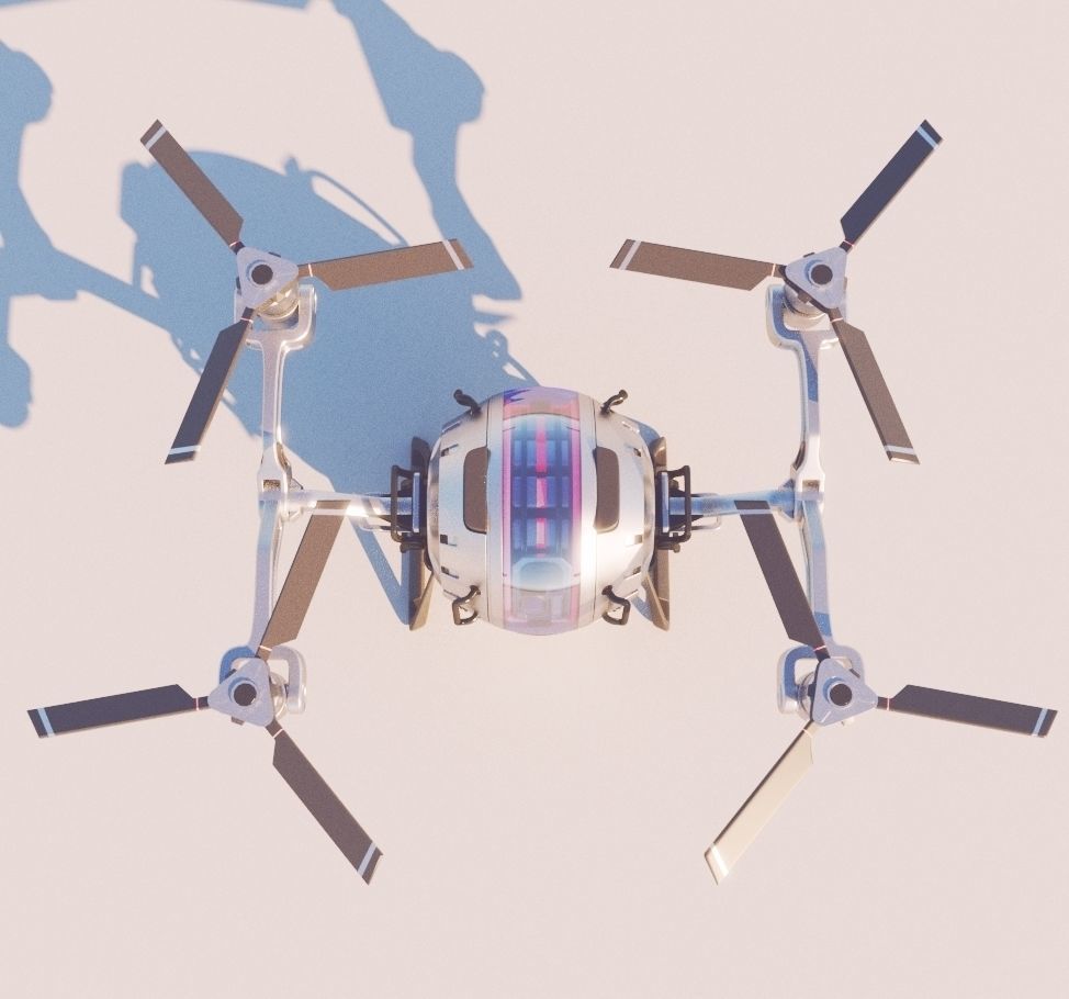 Cargo QuadCopter sci fi 3d model vray 3D model_5