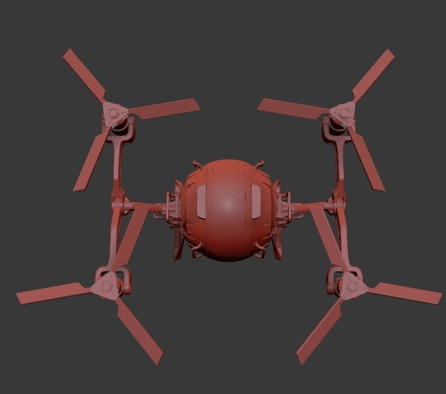 Cargo QuadCopter sci fi 3d model vray 3D model_7