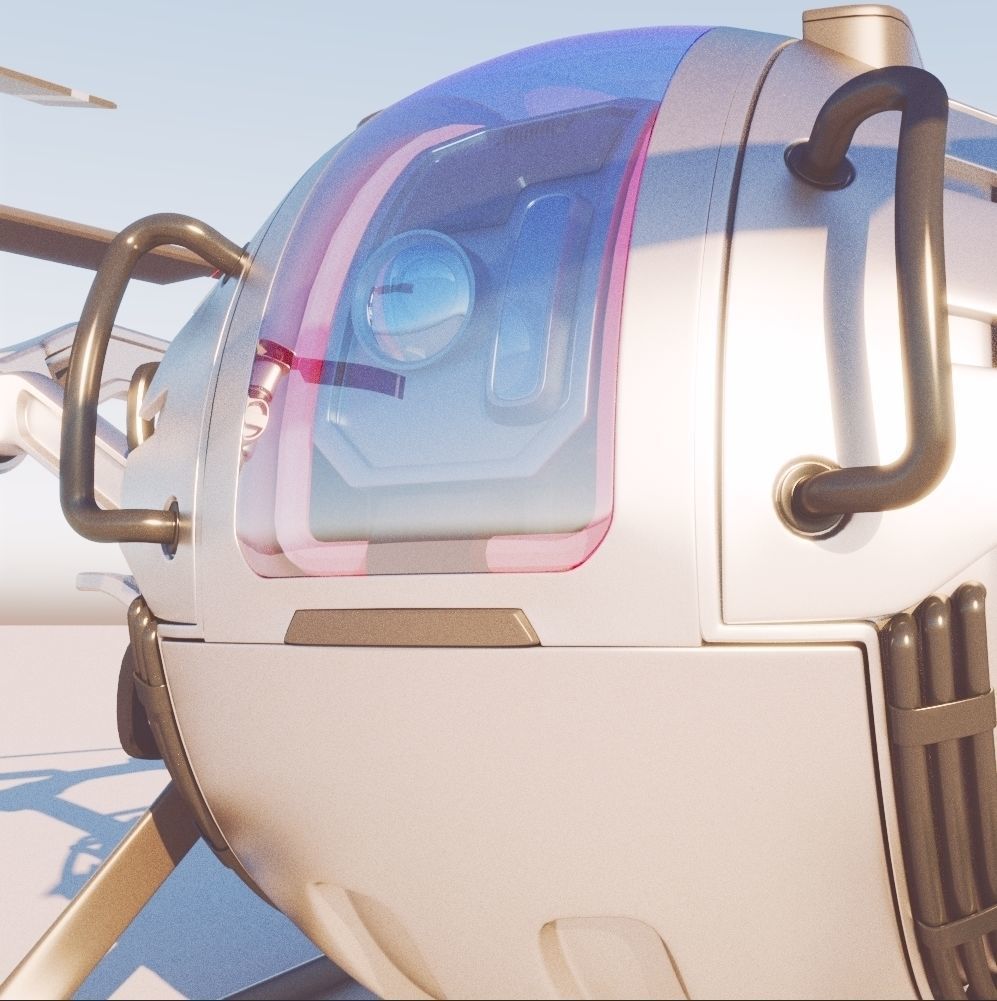 Cargo QuadCopter sci fi 3d model vray 3D model_4