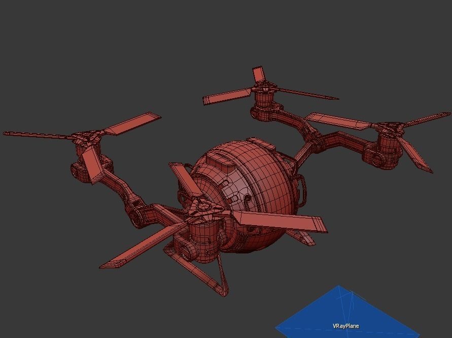 Cargo QuadCopter sci fi 3d model vray 3D model_6