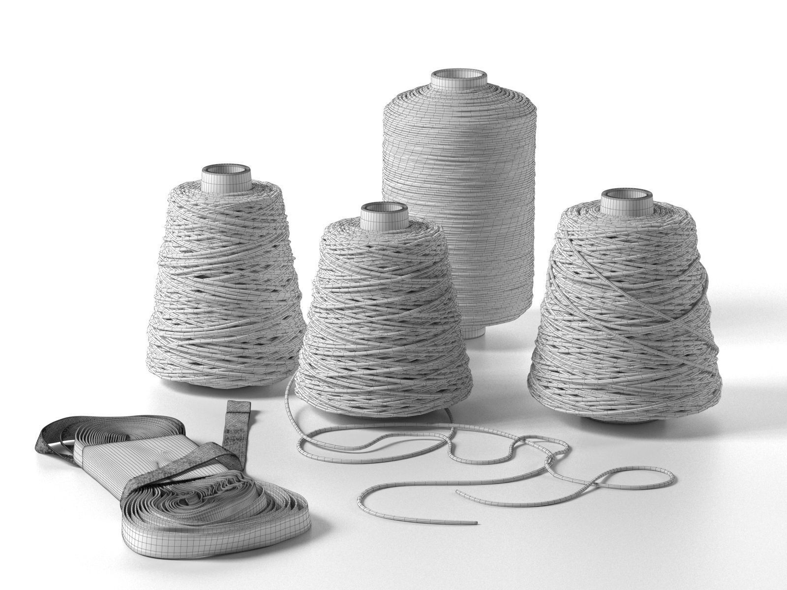 Threads and Ribbon 3D model_1