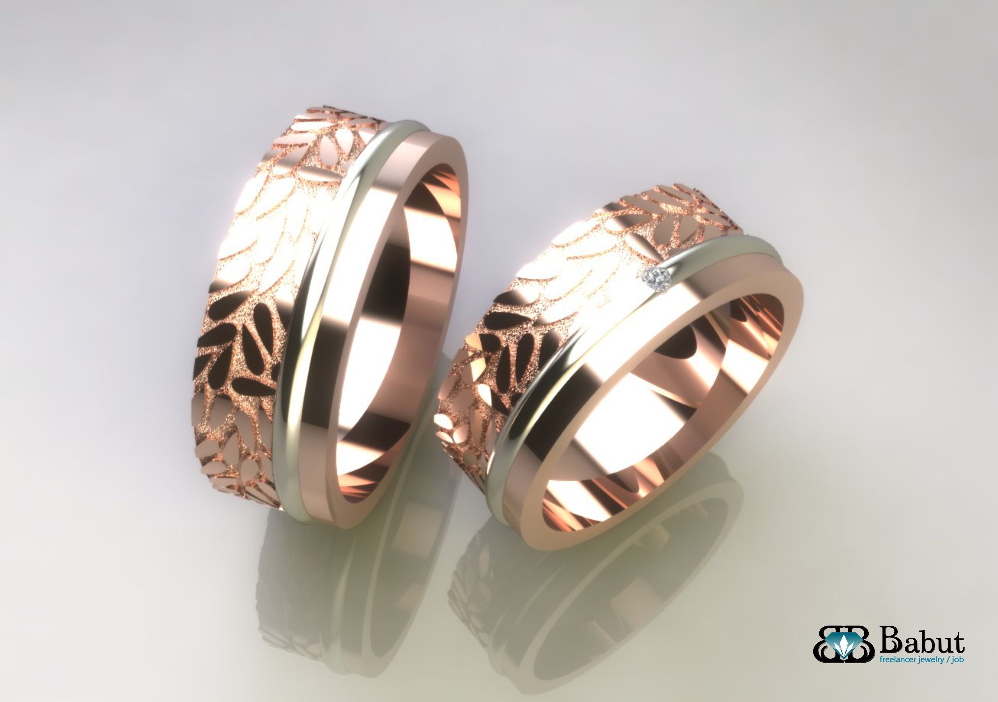 rings wedding 3D print model_5