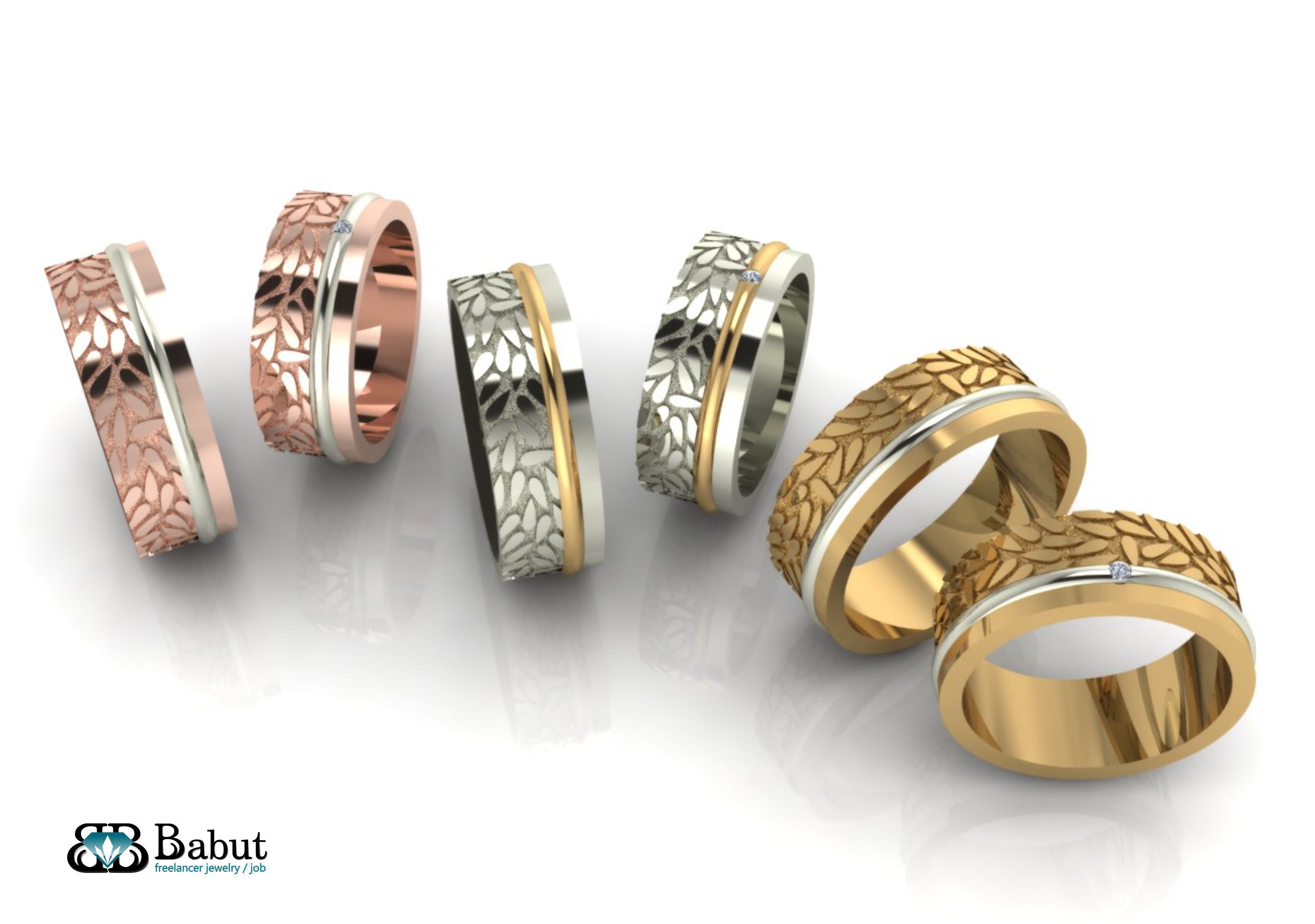 rings wedding 3D print model_6